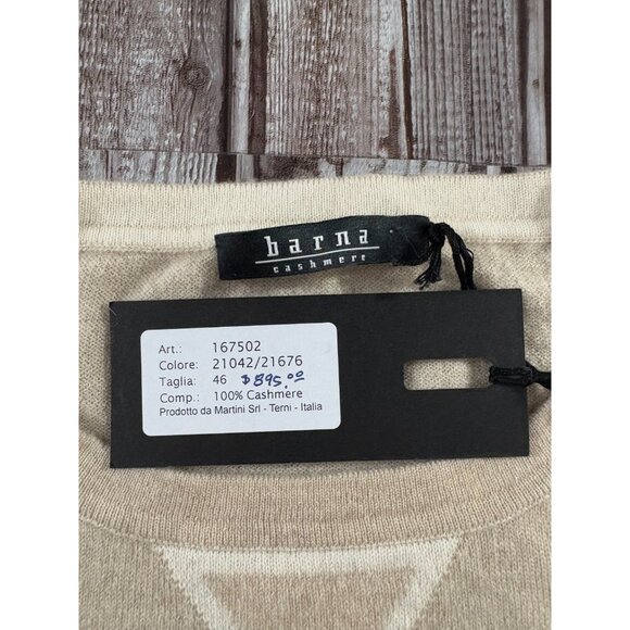 Barna 100% Cashmere Sweater color camel size 46 NWT $895 Made Terni Italia - Picture 2 of 7